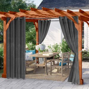 Sheer Gordijnen Waterdichte Outdoor Patio Voile Sheer Gordijnen Zomer Thermische Geïsoleerde Tule Divider Gazon Gordijn Yard Pergola Venster Behandeling 230627