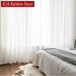 Pure gordijnen wit voor woonkamer raam transparant voile tule gordijn cortinas bruiloft gordijnen home decor voilage firanka 230403
