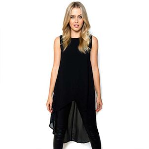 Sheer Heights Tank Noir 100% soie Vêtements pour femmes Robe en gros