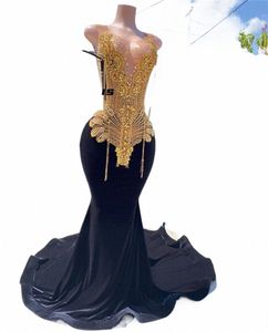 pure o nek lg prom -jurken voor zwarte meisjes goud kralen kristal verjaardagsfeestje dres tassel avond Dr. robe de bal m6cy#