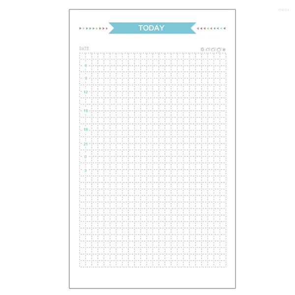 Sheets Blank Notebooks A6 Taille de 6 trous Reffills pour le planificateur de carnets Journal Dairy (Grid)