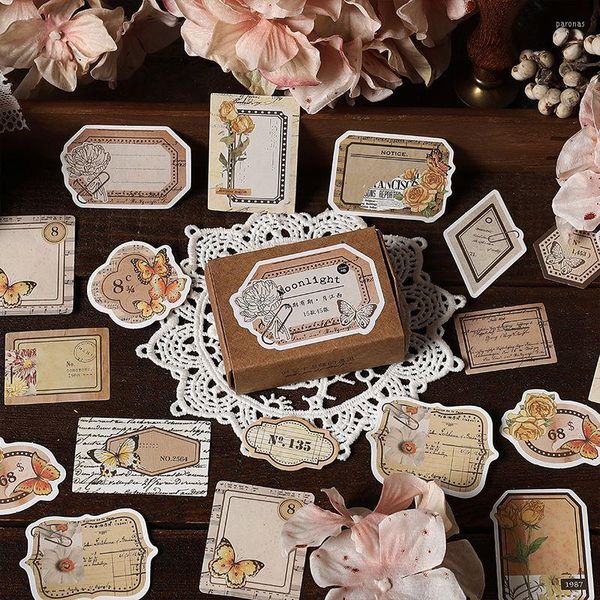 Feuilles En Boîte Notes Peau De Vache Blanche Fleur Vintage Littérature Carte Message Frais