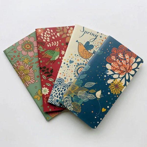 Feuilles de papeterie coréenne fleurs et oiseaux, carnet d'écriture pour journal intime, fournitures scolaires et de bureau pour étudiants