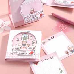 Vellen/set Sweet Crystal Ball Kawaii Meisjes Memo Pad Sticky Notes To Do List Planner Sticker Kladblok Briefpapier Leuke benodigdheden