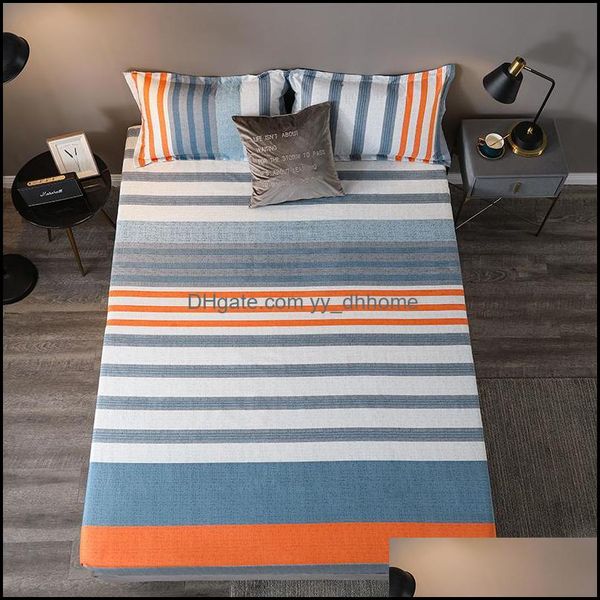 Ensembles de draps Fournitures de literie Textiles de maison Drap de lit de jardin + 2 étuis Couvre-lit textile plat sur le matelas Er Queen Size Set Drop Delivery