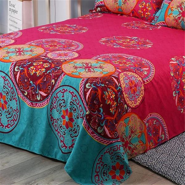 Ensembles de draps drap de lit bohème 1 pièces couvre-lit tapisserie 3D Mandala couverture plat décor à la maison Style en gros