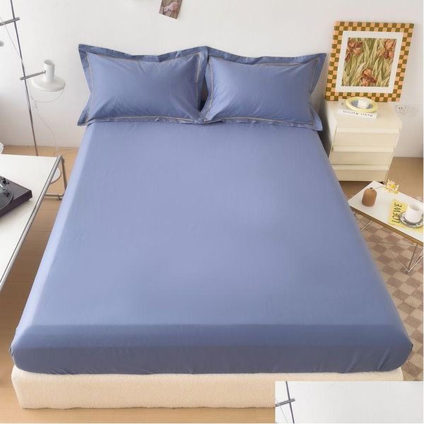 Ensembles de draps de lit en coton de couleur unie, imperméable, ajusté, livraison directe, textiles de jardin pour la maison, fournitures de literie DHj0C