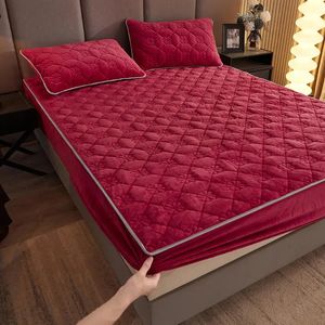 Ensembles de draps Hiver Couple lit épais couvre-lit couette housse de matelas en peluche velours 2 personnes drap-housse élastique chaud doux moelleux drap de lit 150 231116