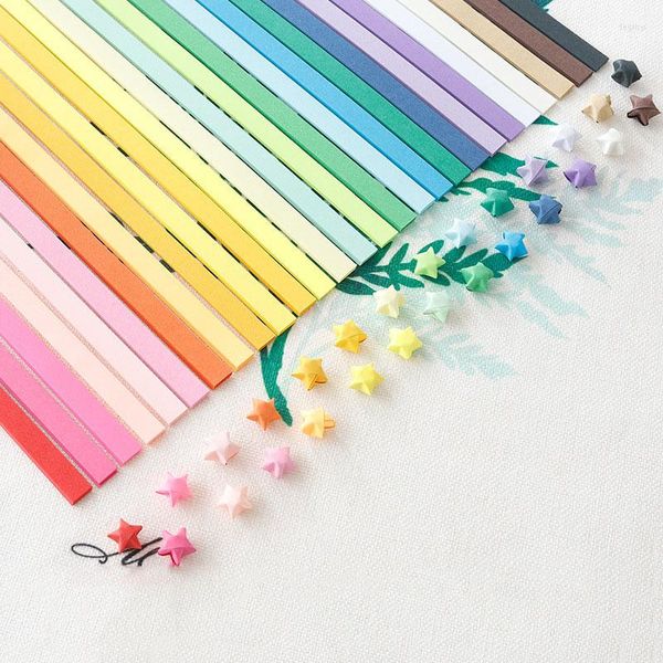 Feuilles Stripe 27 couleurs assorties Origami étoiles papier pliant pour les arts artisanat école enseignement projets de bricolage
