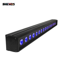 SHEHDS 18x18W LED Wall Wash 6IN1 RGBWA + UV Verlichting Paardenraces Effect Wedding Stage Spoorverlichting DJ Disco Bar Indoor Licht