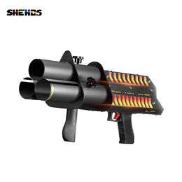 SHEHDS Canon de salut électronique (triple chargeur) Pistolet électronique à confettis Pistolet de salutation couleur Trois têtes Équipement de scène de lumière LED pour fête de célébration DJ