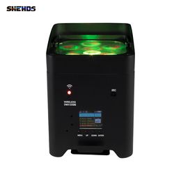 Shehds Hot LED 6x18W RGBWA+UV 6in1 WiFi Wireless Remote Control Battery LED -podium Up Par Light en RDM voor Bar Disco Party Home DJ Professional Lighting