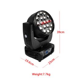 SHEHDS NIEUWE LED ZOOM MOVEY HOOFD LICHT 19X15W RGBW WASH DMX512 Stage Lighting Professional Equipment for DJ Disco Party Bar Effect 2557008