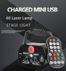 Shehds Stage Light Effect Mini 60 motifs RGB USB Chargé Laser Light Wireless Remote Projection pour DJ Disco Party Dance Floor1314621