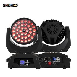 SHEHDS Wash LED 36X18W RGBWA + UV Zoom Lier Moving Head Verlichting DJ Disco Party Bar podium bruiloft Lichten