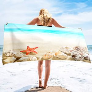 Couchons de plage de coquille de sable serviette de salle de bain gratuite serviettes molles surdimensionnées absorbantes sèches à sec pour piscine serviette de spa plage de plage