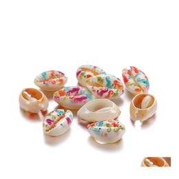 Shell Bone Coral Fashion Painted Natural Sea Shells Conch -kralen voor zandige strandjuwelen maken doe -het -zelf ketting armbandaccessoires 1 otngk