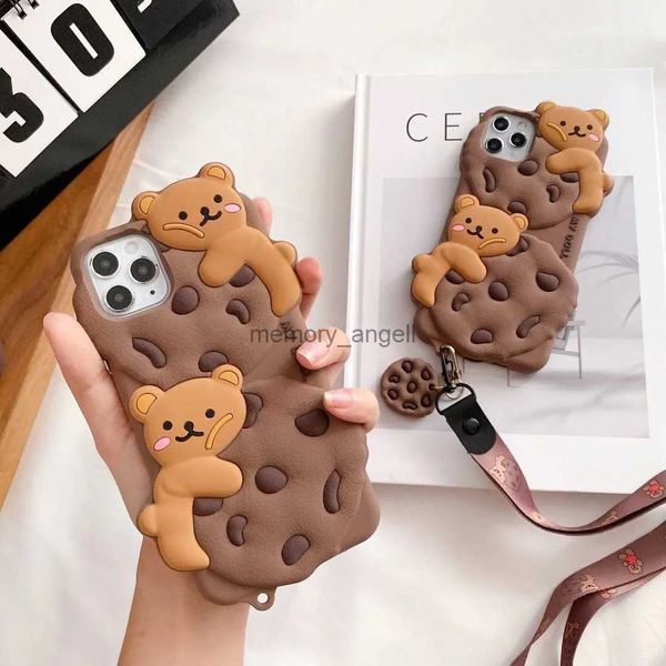 Shell Funda para iPhone Creative Cookie Bear es adecuada para 12 13PRO 11 Carcasa para teléfono móvil XR 7/8PLUS Carcasa blanda de silicona tridimensional anti caída buena HKD230914