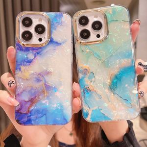 Shell Marble iphone13 voor Apple 15/14/12 dubbel gecoat 11 gegalvaniseerde spiegelring telefoonhoesje