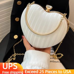 Shell Mini Crossbody Bag voor vrouwen 2022 Trend Cute Hart Chain Schoudertas Dames Designer Dames avondtas Tas Tas Mode Gold