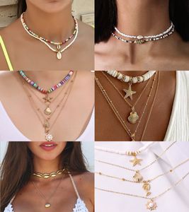 Collier de coquillages pour femmes et filles, collier de coquillages de perles d'océan, ensemble ras du cou, collier de graines, colliers de surfeur de coquillages, collier Puka