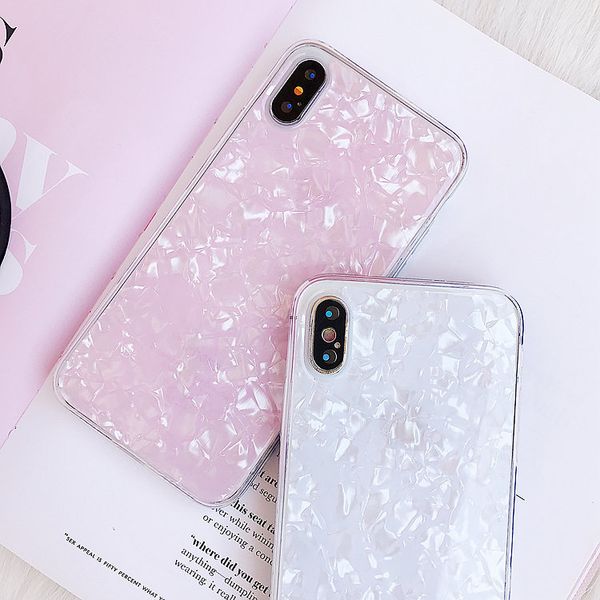 Shell Pattern Soft TPU Half Covered Case para Iphone X Fashion Luxury Funda protectora para iphone 8plus