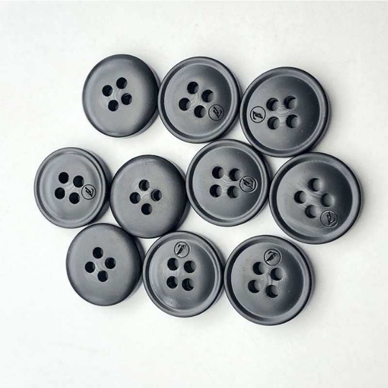 Botones de resina de concha con sello para traje de negocios, camisa, letra redonda, botón de costura artesanal, 15mm