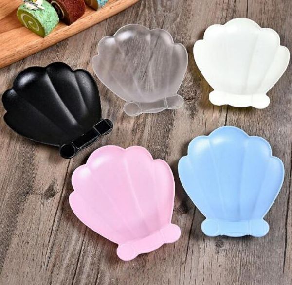 Vaisselle en plastique jetable en forme de coquille, vaisselle, vente en gros, plats à Dessert aux fruits, assiette à gâteau pour fête