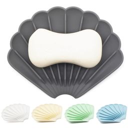 Shell Silicone porte-savon Flexible anti-dérapant porte-savon plaque fuite anti-moisissure salle de bain cuisine savon plateau