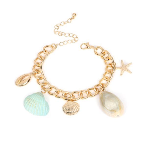 Shell Starfish Pearl Charm Bracelets Mode Alliage Chaîne Bracelets pour Femmes Filles Beach Party Vintage Déclaration Bijoux Cadeaux En Gros DHL