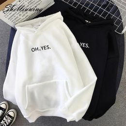 Shellsuning Hiver Nouvelles Femmes Hoodies Sweats Surdimensionnés Femme Lettre Harajuku Imprimé Pull Épaissir Lâche Casual Vêtements LJ200815