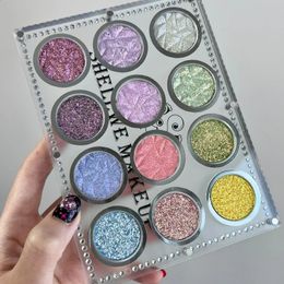 Shellwe Makeup Stray Birds Collectiodn Pressed Multichrome Flake Clear Eyeshadow Palette Duochrome 240124