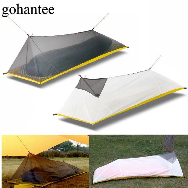 Abris 230g/260g ultraléger 1 personne tente de Camping en plein air tente de maille d'été 40D 210T corps en Nylon tente intérieure évent moustiquaire 34 saisons