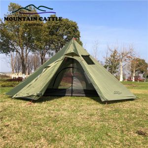 Schuilplaatsen 34 Persoon Ultralight Outdoor Camping Tipee Pyramid Tent Grote Rodeloze tent Backpacken Wandeltenten Luifels Schuilplaats