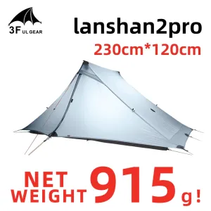 Shelters 3F UL GEAR LanShan 2 pro Tent 2 Persoons Outdoor Ultralight Camping Tent 3 Seizoen Professioneel 20D Nylon Beide zijden Siliconen Tent