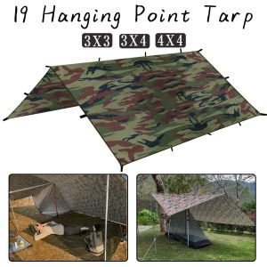 Schuilplaatsen camping 19 Hanging Points Tent Tarp Survival Sun Shelter Shady Luifel Buiten Backpacken Waterdichte luifel Sunshade 4x4 3x4 3x3