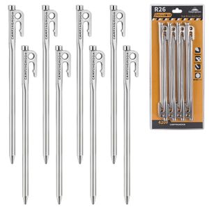 Schuilplaatsen campingmoon Heavy Duty stalen tent stakes pinnen met haak- en gatontwerp voor backpacken camping tent -luifelaccessoires buitenbackpacken