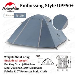 SHÉTRES NatureHike 2023 Nouvelle série P 24 Personne Camping Tent 210T Polyester Randonnée Outdoor Travel Beach Tent Portable Family Tent Upf50 +