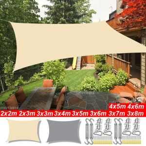 Abrits extérieurs auvents étanches de la nuance de soleil voile jardin canopi pour terrasse canevas auvent rectangle piscine puche