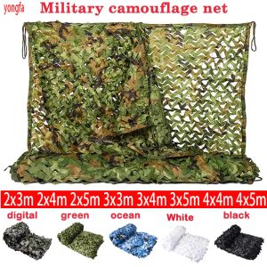Abris renforcer la chasse au camouflage militaire Net Woodland Army Training Camouflage Net Car Cover Tent Sunshade Camping Sunshade