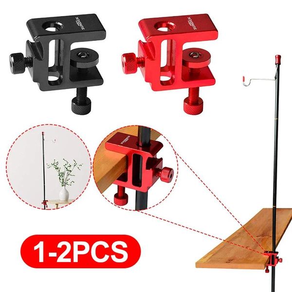 Refugios Sundick Linterna Soporte Clip Poste de luz Mesa Fijación Abrazadera de aleación de aluminio Soporte de lámpara colgante para exteriores Clip Herramientas para acampar al aire libre