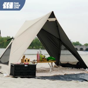 SHÉDERS TANXIANZHE CAMPING LEGERS PORTABLE POPILLE POP-UP PLACE Tent Easy Insume Up Up 23 Personnes Sun Shade Beach Tente Tente avec UPF 50+