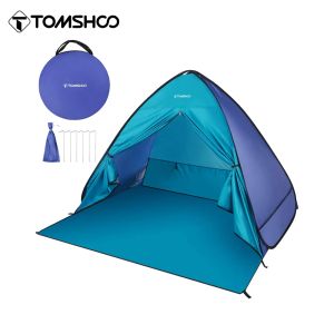 Schuilplaatsen Tomshoo Pop Up Tent 34 Persoon Outdoor Camping Strand Tent Travel Lichtgewicht Buiten Strand Shady Sun Shelter Tent Luifel Cabana