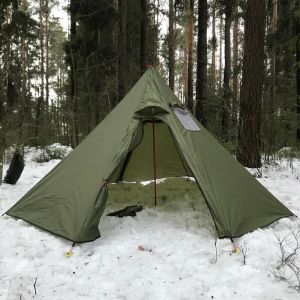 Schuilplaatsen Ultralight Pyramid Tent Shelter met fornuisgat buiten camping Tipee 210t kwaliteit geruite doek winter wandelen backpacken tent