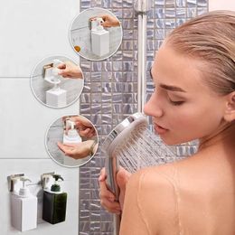 étagère murale étagère à bouteilles de shampoing transparente en forme d'anneau crochet perforé sans couture Gel douche porte-bouteille porte-crochet approvisionnement de salle de bain