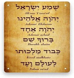 Shema Israel Je Prayer Hebreeuws Engels Tin Metalen Bord Kunst Vakantie Decoratie Buiten Binnen Bord Wanddecoratie Metalen Poster 8x15279652