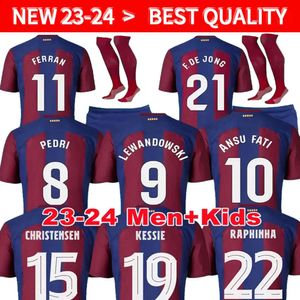 Sheng 2023/2024 Season Authentic Soccer Jerseys for Men and Kids - Pedri, Lewandowski, Gavi, Ansu Fati, Raphinha, F. de Jong, Dembele Kits