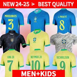 Sheng 22 2023 2024 Brésil Soccer S L.Paqueta Neymar Vini Jr.23 P.Coutinho Richarlison Football Shirt G.Jesus T.Sia Bruno G. Pele Casemiro Men Women Kids sets