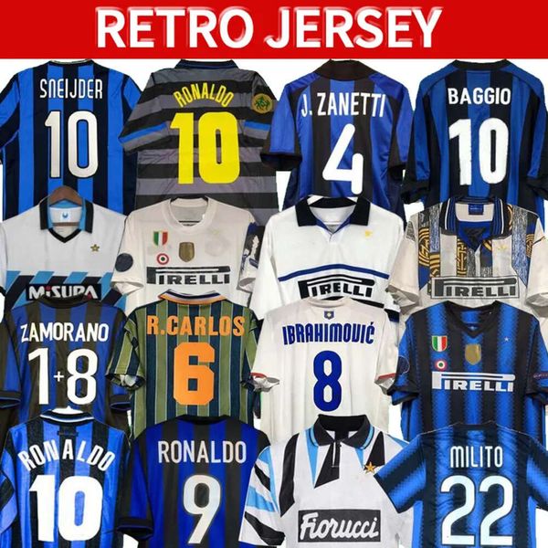 Sheng Finals 2009 Milito Sneijder Zanetti Retro Soccer Jersey Football 97 98 98 99 01 02 03 Djorkaeff Baggio Adriano 10 11 07 08 09 Batistuta Zamorano Ronaldo