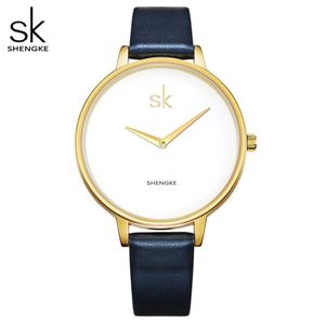 Shengke 2017 mode femmes montres marque célèbre Montre à Quartz Femme horloge dames Montre-bracelet Montre Femme Relogio Feminino New205e